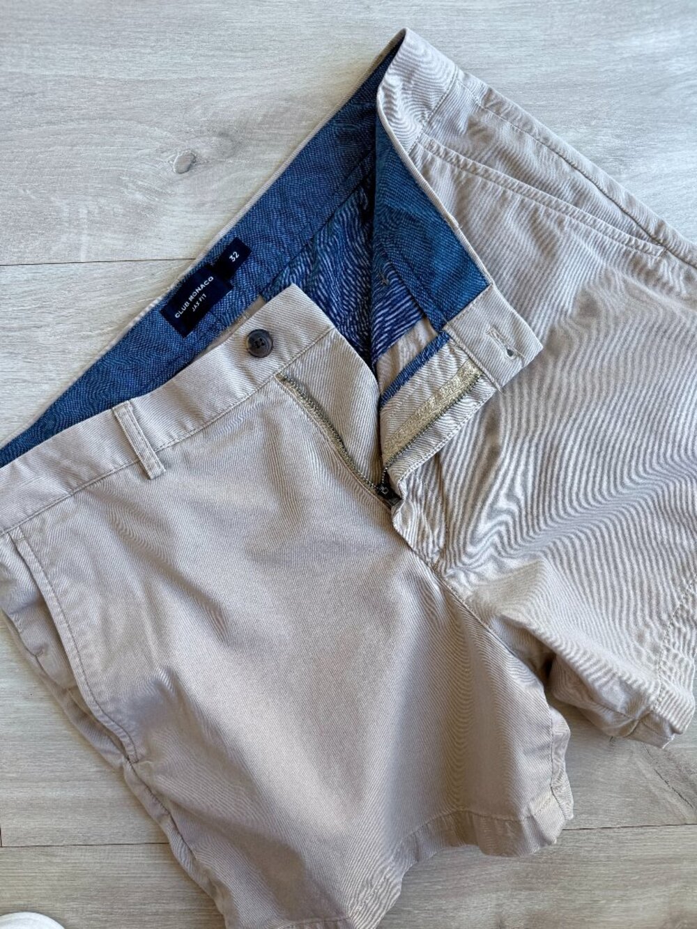 Club Monaco Jax 5" Chino Shorts Tan Cotton Blend 32
